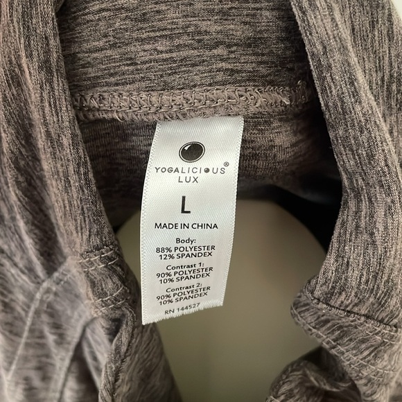 Yogalicious Lux Grey Purple Heather Full Zip Jacket - Picture 5 of 5